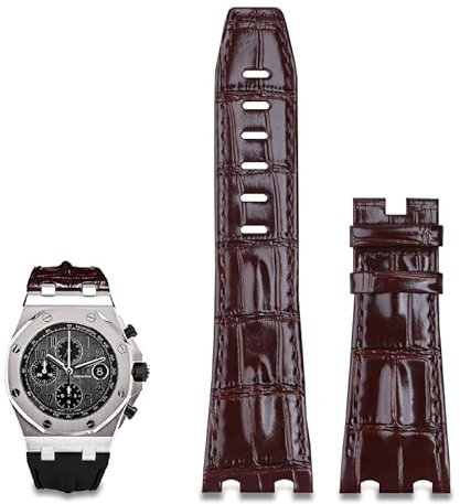 EPANO Bracelet en cuir importé de 28 mm pour Audemars Piguet 42 mm pour bracelet de montre Royal Oak Offshore 15710/15703, Without Buckle, Agate