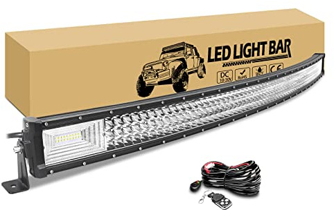 RIGIDON Led Lichtbalken KFZ Gebogen 130 cm 52 Zoll 675W mit 12v Kabelbaum
