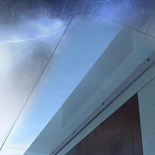 Polycarbonat Vordach für Haustür Sonnenschutz Türdach mit Transparent Überdachung,Pultbogenvordach Markisen für Haustür Fenster,3,5 mm gebogen unsichtbar Außenbereich Vordach,50x140cm/20''x55''
