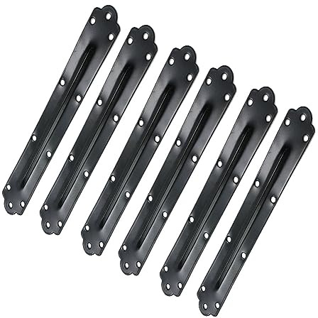 Lokatall 6pack Flat Straight Corner Brace, Thick Straight Brackets Wood Mending Flat Plate Bracket Metal Joint Plate Connector for Desks Toolboxes Shelf Fixing Wood Furniture (247x35mm)