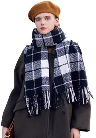 Leisofter Schal Damen Elegante Kaschmir Pashmina Schals Für Herbst Winter Lange Warmer Karierter Schal, 175 * 65cm