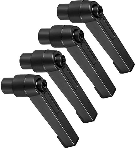 CoCud Klemmhebel Griffe M6 Innengewinde 45mm Hebel Einstellbar Schnellspanner Verriegelung Drehend Knöpfe Schwarz - (Verwendung: für Drehmaschinen) 4Stk