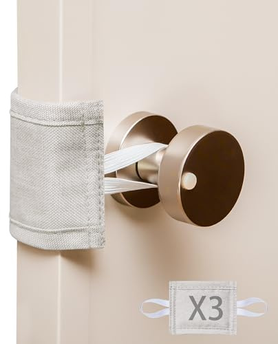Leadiy Door Silencer, Padded Latch Cover for Baby, 3Pcs/Set Quiet Closer Cushion, 4 x 3 inches Light Sleepers Noise Reduced, Toddler Safety