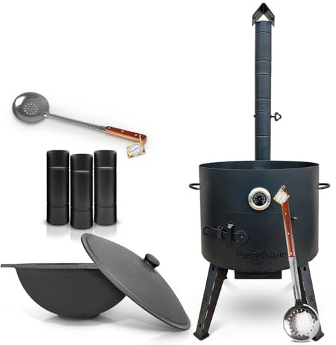 Kazan - Tubo alargador de hierro fundido (22 L, 49 cm de diámetro, 49 cm de diámetro, 49 cm)