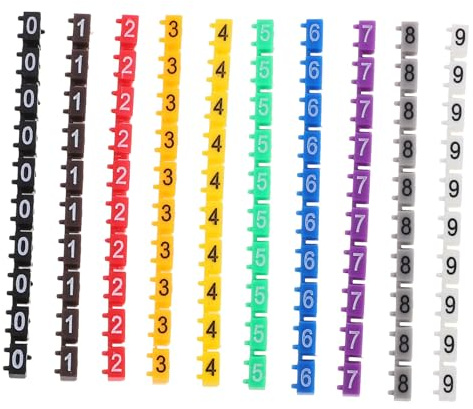 Marcadores de Cables Clip de Plástico, 100 Piezas Numeradas