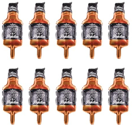 10PCS Mini Whisky Bottle Balloons Foil Aluminum Birthday Balloon Party Decorations Bridal Shower for Woman Man Party Supplies