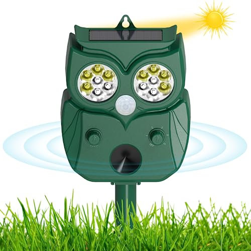 Repellente per Gatti,2024 Nuovo Dissuasore per Gatti Ultrasuoni Solare IP65 Impermeabile,5 Modalità Regolabile, Dissuasori per Piccioni Repeller Animali Ultrasound per Uccelli, Cani, Gatti, Volpi