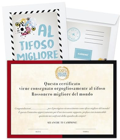 Originelle Geschenkidee für Fans von Rossonero – Pergament für den besten Fan der Welt – lustige Geschenkideen für Fans – originelle Scherzartikel
