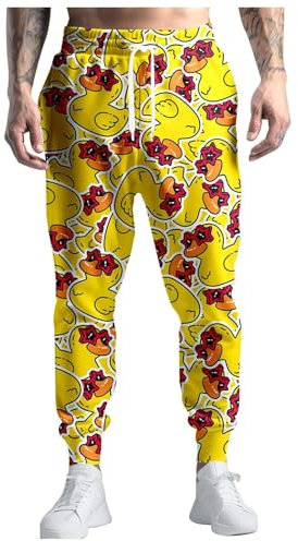 POIUIYQA 80er-Jahre-Kostüme für Herren Jogginghose Freizeithose Laufhose mit Kordelzug 90er-Jahre Outfit für Herren