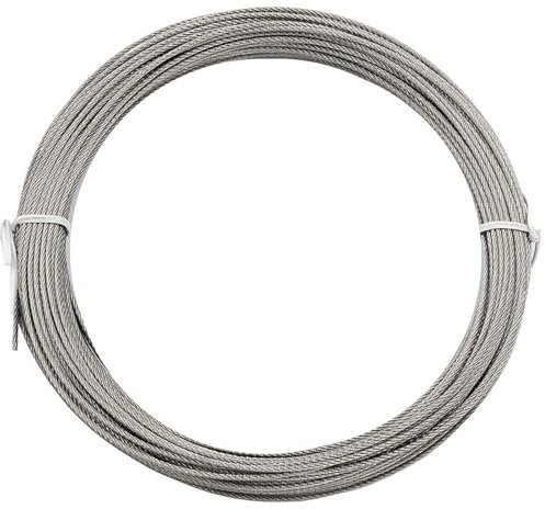 COYOUCO 5-8 Mm 304 Edelstahlseil Mit Vinylbeschichtung, Drahtseil Mit Seilklemmen, 7X19 Stränge Für Garten-Seilrutsche, Terrassengeländer, Bootsaufzüge,Diameter 5mm/10m