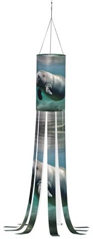 Seekuh Tier-Windsocken für draußen, Halloween-Windsack, zum Aufhängen, dekorativer Garten, Baum, Hof, Balkon, Party