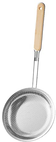 ABOOFAN Thickened Stainless Steel Slotted Spoon 14cm Metal Filter Spoon Household Strainer Kitchen Colander for Noodles and Dumplings