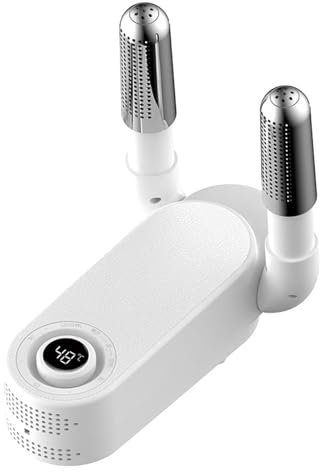 Sèche-chaussures, sèche-chaussures rapide avec 4 minuteries et support de séchage réglable, sèche-gants électrique, conception pliable à 90° et circulation d'air chaud à 360°, séchage rapide