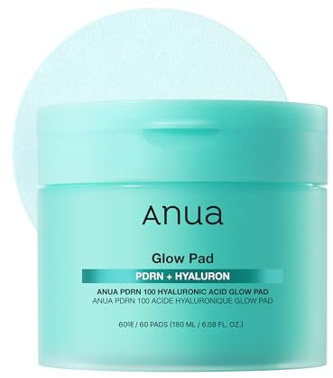 Anua PDRN 100 Hyaluronic Acid Glow Pad, Glow-Plumping Korean Face Care for Daily Skincare & Makeup Prep, Dual-Sided TonerPad for Radiant Skin & Deep Hydration (180ml, 60 Pads)