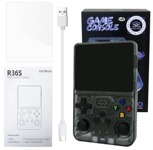 Zafina-UP R36S Console di gioco portatile retrò con schermo IPS da 3,5 pollici 128G integrato 15000 giochi Open Source Linux System Risoluzione 640x480 Lettore video tascabile portatile (nero)