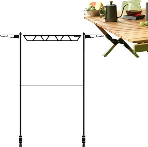 Rack de campamento al aire libre, estante de cocina de escritorio para acampar,Rack de almacenamiento de utensilios de cocina de mesa | Organizador de multifunción portátil para BBQ Grill Picnic Trave