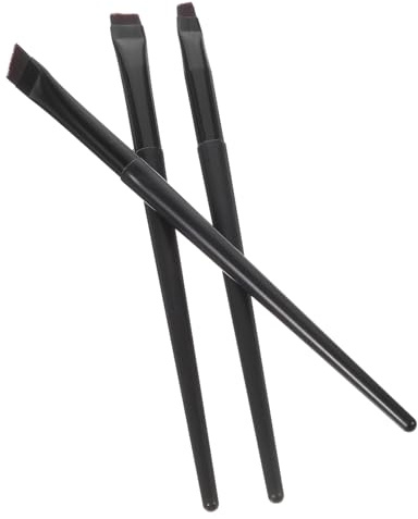 SAFIGLE 3 Stück Eyeliner Pinselset Schwarz Multifunktionaler Make Up Pinsel für Augenbrauen Lidstrich Weicher Kosmetikpinsel für Damen Präzise Linienführung Make Up Werkzeug für Alltag