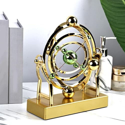 Celestial Orbit Perpetual Motion Pendulum,Perpetual Motion Machine Art,Solar System Planet Electronic Perpetual Motion Swing Balance Balls Office Desk Ornament,Home Astronomy Decor Gift