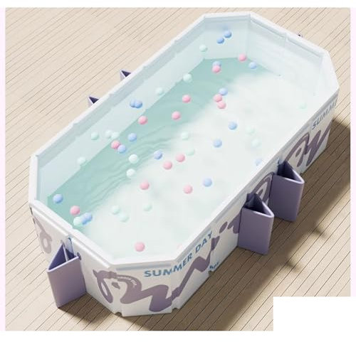 No Hinchable Piscina Familiar Rectangular Grande Plegable Adecuada for Adultos, niños y Perros Fácil de Instalar Ideal for Exteriores, Patios Traseros(Purple,3.1m/10.2ft)