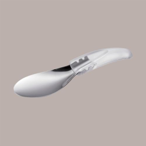 Lucgel Spatola per Carapina Gelato in Acciaio con Manico Ergonomico Trasparente 20 cm