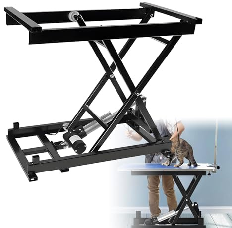 DNEPEI Elektrische Scherenhebebühne, Arbeitsplattform, Computertisch, elektronische Scherenhebebühne, Tisch 132 Pfund, 180–680 mm/7,1–26,7 Zoll höhenverstellbar, mit Fernbedienung