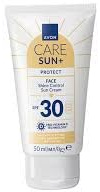 Avon Care Sun+ Protect Face Shine Control Sun Cream, SPF 30, 50ml | UVA UVB Protection, Mattifying, With Pro-Vitamin D