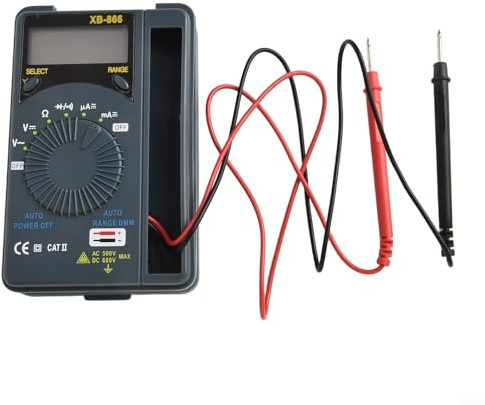 Gdfnmogo Xb866 Multimetro automatico e digitale con display gadget compatto tascabile voltmetro tester gamma LCD AC/DC Tensione Resistenza corrente per continuità