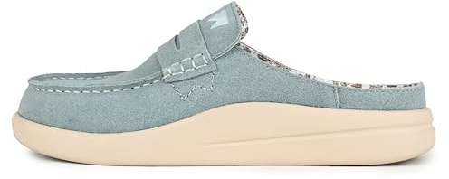 Kickback Frenchy Women’s Suede Slip On Loafers – Penny Mule Moccasin with Anti‑Slip Sole – Orthotic Comfort Footbed for Everyday Wear - Smart Casual Summer Shoes
