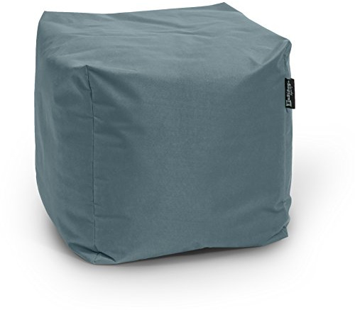 BuBiBag Sitzpouf für Outdoor Sitzsack, Fußhocker ideal für Gaming Sitzsäcke, Wetterfest, Outdoor Pouf (45x45x45cm, Anthrazit)