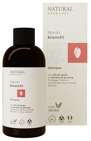 Natural Derma Pet Shampoo per Cani Pelo Bianco e Manti Chiari da 200 ml