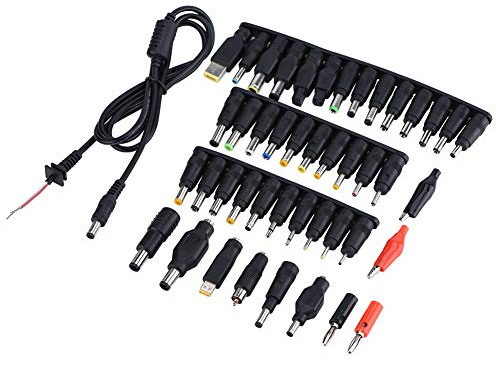 ASHATA 44 STÜCKE All in 1 Laptop DC Stecker,Universeller Klinken Laptop Netzteil DC Stecker,PC Netzteilanschlüsse für Externe Stromquelle/On Board Transformator