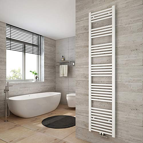 Heilmetz Weiß BadHeizkörper 40 x 180 cm Handtuchtrockner Bad-Heizkörper Handtuchheizkörper Mittelanschluss Heizung 618 Watt Leistung Handtuchwärmer