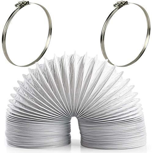 TronicXL 100 mm 1,5m Abluftschlauch 100mm Set mit Schlauchschelle PVC flexibel für Trockner Klimaanlage Dunstabzug Dunstabzugshaube Klimagerät Schlauchschellen Abluft Schlauch Wäschetrockner