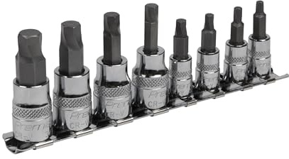 Sealey AK65602 8pc 1/4 & 3/8 Sq Drive Lock-On™ Hex Socket Bit Set Imperial