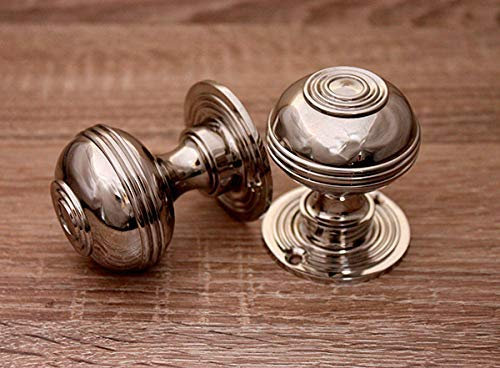Türknauf, Messing, Nickel, Antik-Optik, Antik-Look, 1 Paar