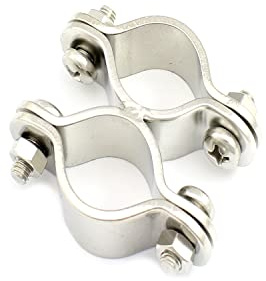 M-Teile-Store Doppel-Rohrschelle Typ Fest, nicht Drehbar, 22-30mm, Edelstahl, Silber