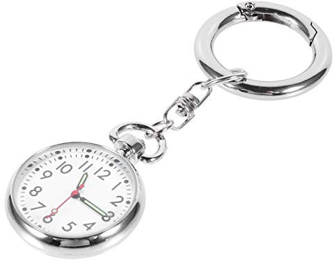 Enfermeras reloj de bolsillo de acero inoxidable solapa pin reloj médicos colgante relojes reloj llavero Fob reloj con llavero para