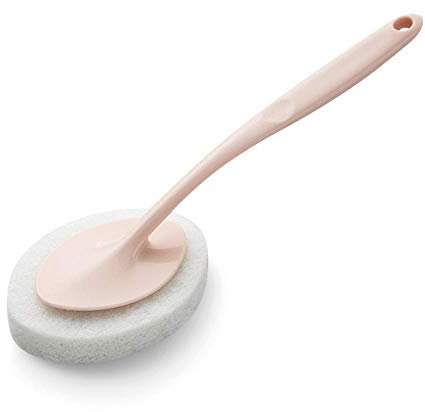 Toilet Brush Long Handle Brush Eraser Magic Sponge Diy Cleaning Sponge For Dishwashing Kitchen Toilet Bathroom Wash Cleaning Tool Accessory-Light Grey Household Cleaning Brushes ( Color : Pink )