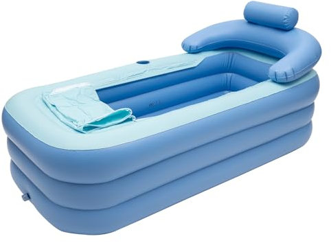 Portable Foldable Bathtub for Adults, Inflatable with Drink Holder, Foldable Inflatable PVC Bathtub for Hot Water and Ice Bath