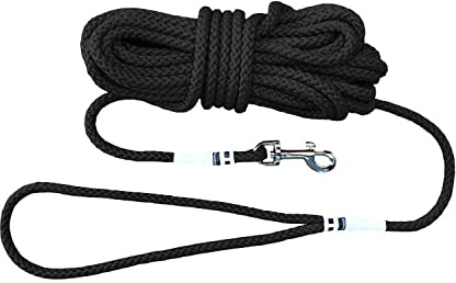 Hummelt Universalleine Schleppleine Leine 8mm 20m schwarz mit Handschlaufe