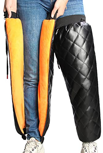 Motorrad Winddicht Thermo Kniewärmer ​Beinstulpen,Asudaro 1 Paar 70cm Wasserdichter Beinwärmer Dicke Kalte Winddichte Knieschützer Thermische Kniepolster für Schneemobil Scooter Fahrräder