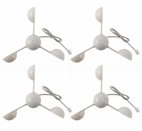 SameeHome 4 x WH-SP-WS01 Anemometer, Geschwindigkeitssensor, Windgeschwindigkeitssensor, Meteorologeninstrument, Zubehör für Anemometer