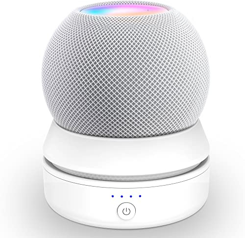 PlusAcc Akku Kompatibel mit HomePod Mini Weiß | Batterie Ständer Home Pod Mini Zubehör Akkustation mit integriertem Kabelmanagement (Ohne Geräte)