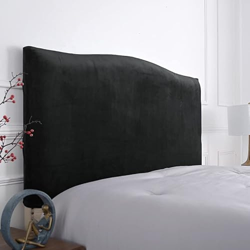 Meigeh Bett Kopfteil Bezug Samt Kopfteil Abdeckung Schutz für einzelne Doppel Kingsize Betten Schwarz