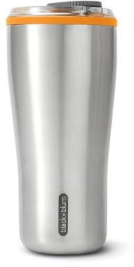 BLACK + BLUM Tumbler de Voyage | Mug Isotherme Café | 600 ml | Orange | Sous Vide, Inox 18/8, Couvercle Verrouillable, Ouverture Une Main, 6 h Chaud & 8 h Froid, Porte-Gobelet Auto, Sans BPA/BPS