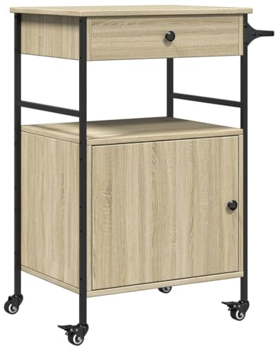 vidaXL Küchenwagen Sonoma-Eiche 56x43x89,5 cm Holzwerkstoff