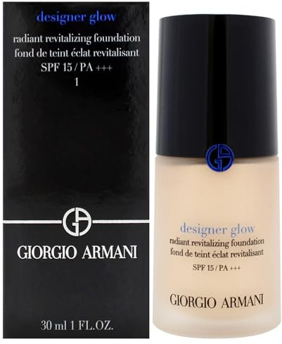 Designer Glow Radiant Revitalizing Foundation SPF 15 Plus, 1 by Giorgio Armani for Women, Foundation, 300 ml