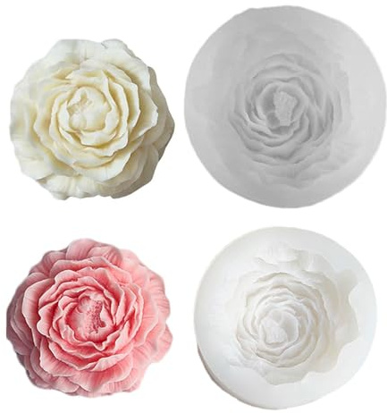 Molde de silicona para velas de flores grandes, molde de silicona de peonía, moldes de silicona para hacer velas de jabón, moldes de silicona reutilizables para manualidades, aromaterapia, velas,