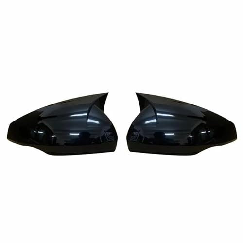 Rückspiegel Abdeckung Rückspiegel Abdeckung Für VW Für Polo Mk6 AW Für GTI 2018 2019 2020 2021 OX Horn Auto Caps Shell Trim Spiegelkappen(Farbe:Glossy Black)