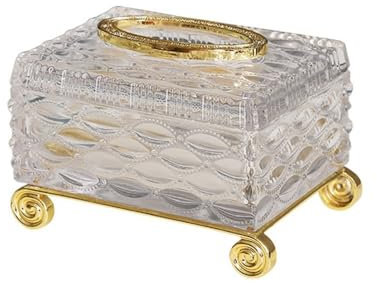 Zhaoj24-05 Kosmetiktücher Box Tissue-Box aus Glas for Wohnzimmer, gehobene, leichte Luxus-Couchtisch-Aufbewahrungsbox, Schubladenbox, Haushaltsdekoration für Esszimmer Badezimmer Schlafzimmer